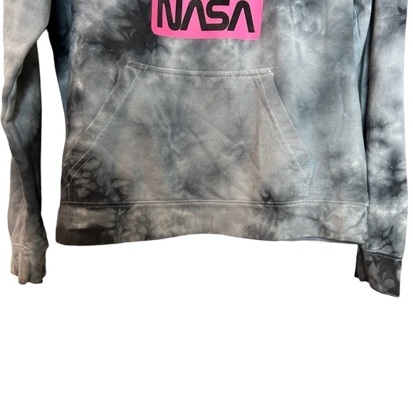 Hyper Space NASA Galaxy Gray Tie Dye Pullover Hoodie Sz. L - Picture 3 of 12